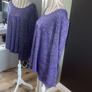 Worn 1X, Jones New York, purple gray long sleeve COZY top